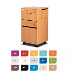 Bristol Maid Two-Tone Bedside Cabinet (Two Drawers and Lockable Flap)